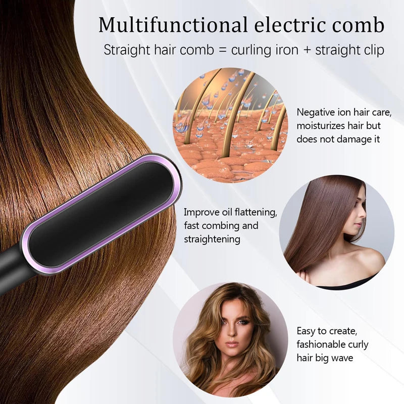 Trending Products 2024 Hair Dryer Comb Curling Irons Beauty Products for Women Hair Brushes Fast Heating Hair Straightener Comb