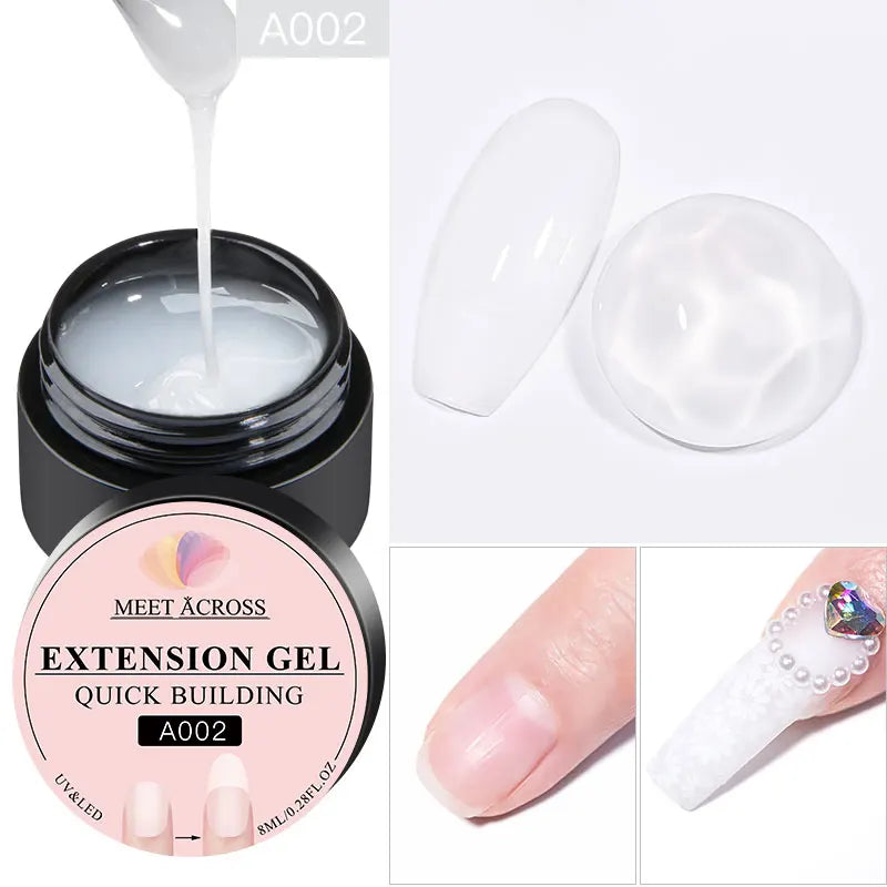 MEET ACROSS 8ml Sparkly Sequins Gel Nail Polish Pink Gold Silver Glitter Semi Permanent UV Nail Art Gel Varnish Manicure Design
