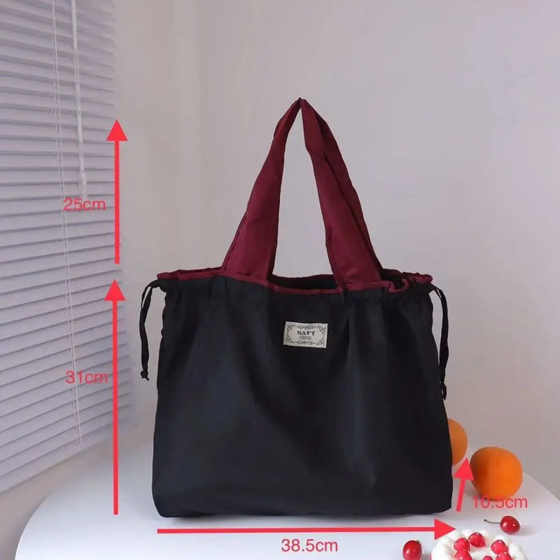 Drawstring Eco-Friendly Fashion Supermarket Shopping Bag Foldable Shopping Bag Reusable Waterproof Travel Grocery Bag Fashion