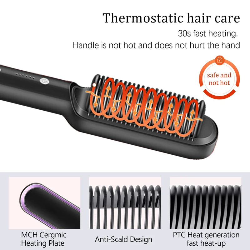 Trending Products 2024 Hair Dryer Comb Curling Irons Beauty Products for Women Hair Brushes Fast Heating Hair Straightener Comb
