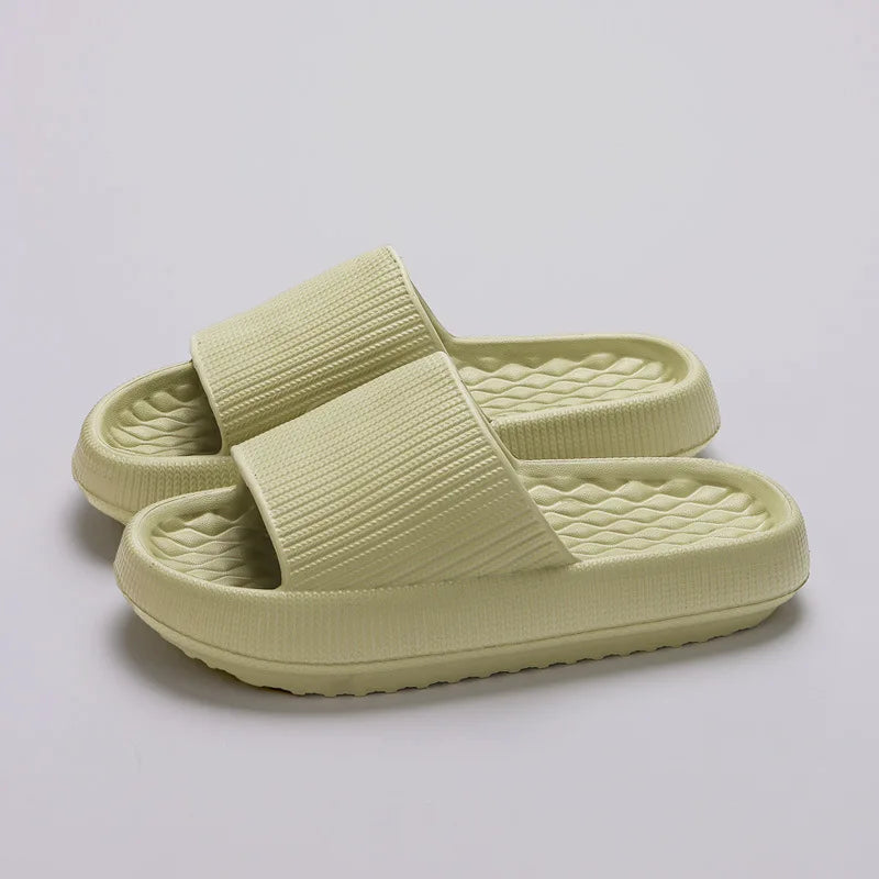 4cm Non-slip Soft Cloud Slippers Women Soft Eva Thicken Platform Slides Woman Couple Bathroom Home Flip Flops Summer Multi-color