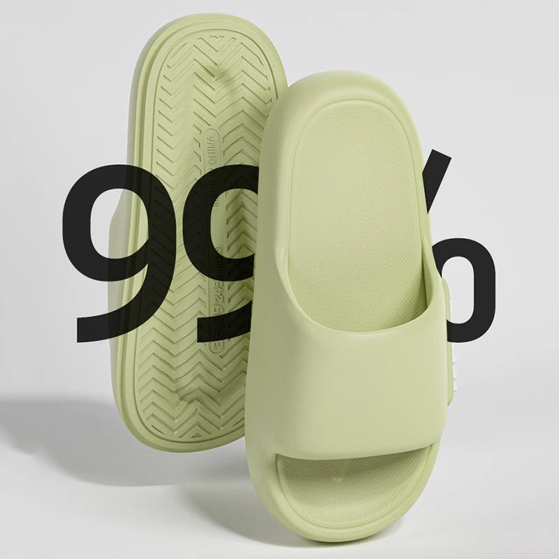 Thick Platform Cloud Slippers Women Letter Design Comfy Soft Sole EVA Pillow Slides Woman Summer Non Slip Bathroom Home Slippers