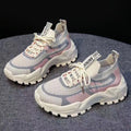 New spring and autumn ladies flying woven breathable sports shoes simple and comfortable platform daddy shoes casual shoes