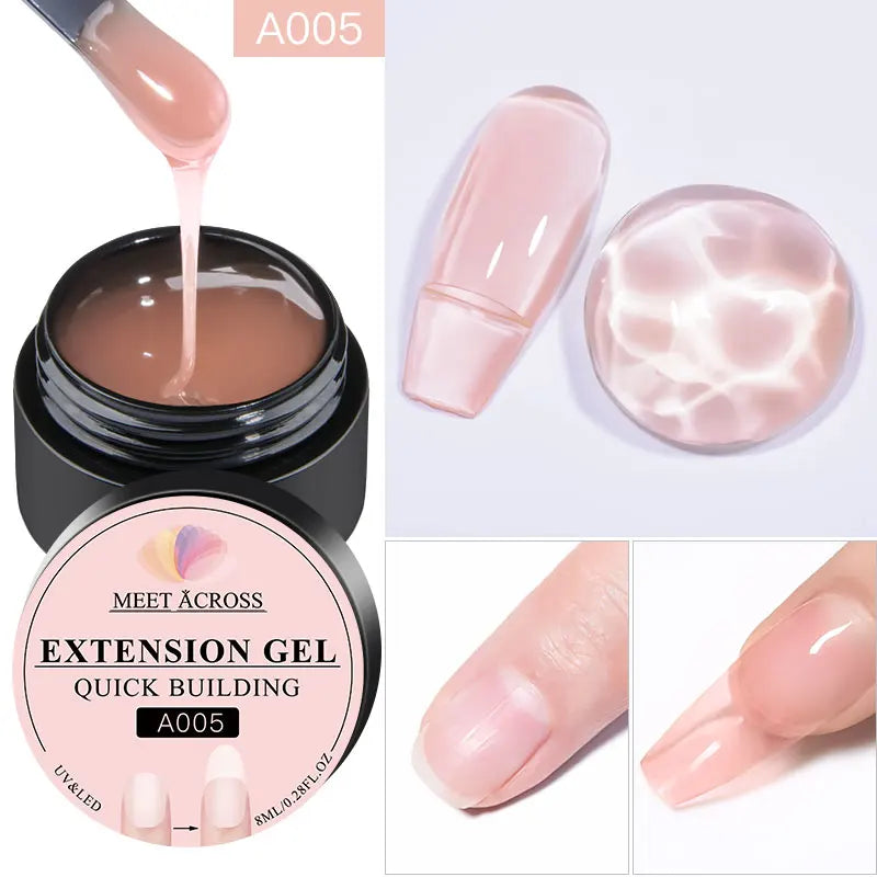 MEET ACROSS 8ml Sparkly Sequins Gel Nail Polish Pink Gold Silver Glitter Semi Permanent UV Nail Art Gel Varnish Manicure Design