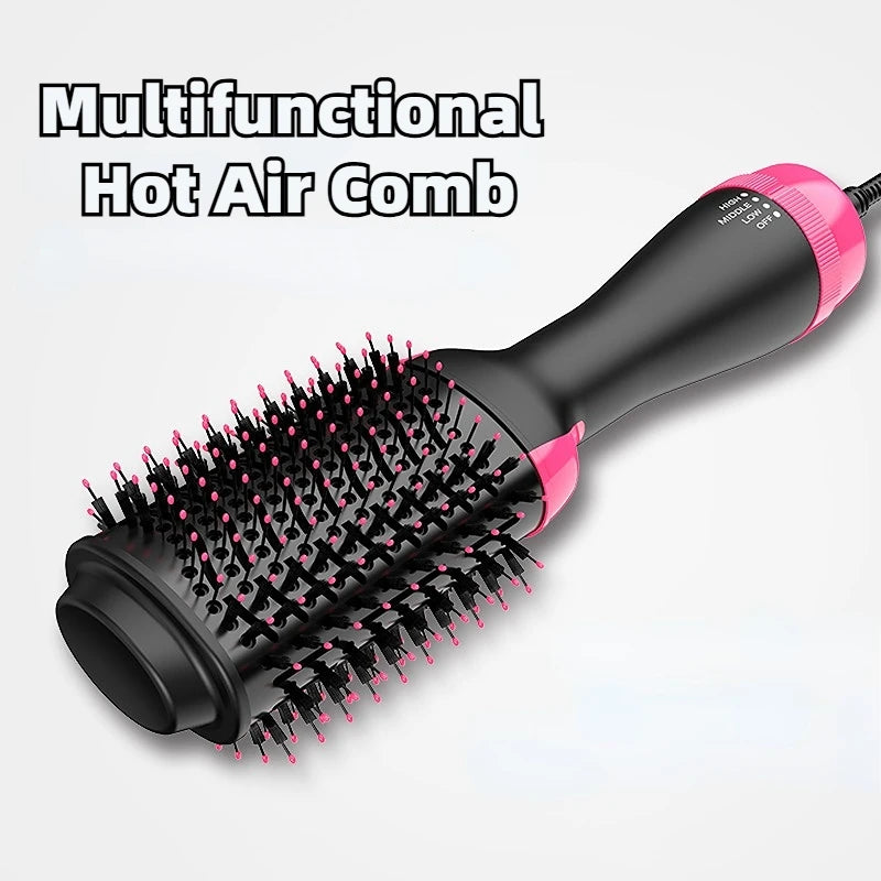4 In 1 Hot Air Brush Styling Comb One-Step Heating Comb Hair Straightening Brush for Straight Curly Professional Hair Dryers 에어랩