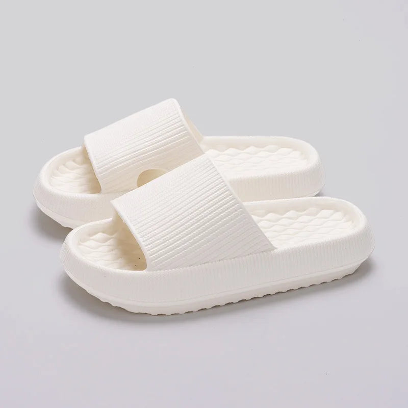 4cm Non-slip Soft Cloud Slippers Women Soft Eva Thicken Platform Slides Woman Couple Bathroom Home Flip Flops Summer Multi-color