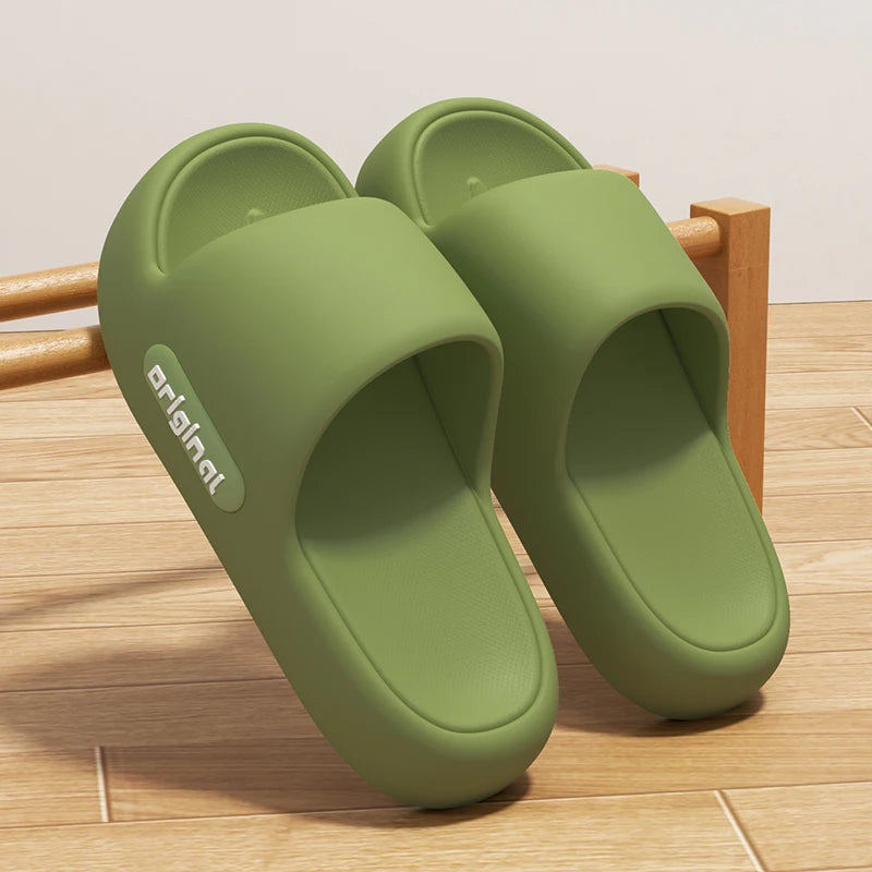 Thick Platform Cloud Slippers Women Letter Design Comfy Soft Sole EVA Pillow Slides Woman Summer Non Slip Bathroom Home Slippers