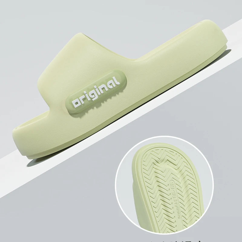 Thick Platform Cloud Slippers Women Letter Design Comfy Soft Sole EVA Pillow Slides Woman Summer Non Slip Bathroom Home Slippers