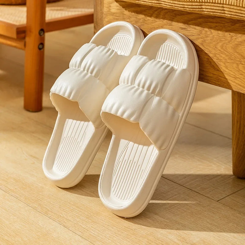 Summer Cloud Slippers Simple Eva Beach Anti-slip Shoes Bathroom Soft Sole Slide Sandals Women
