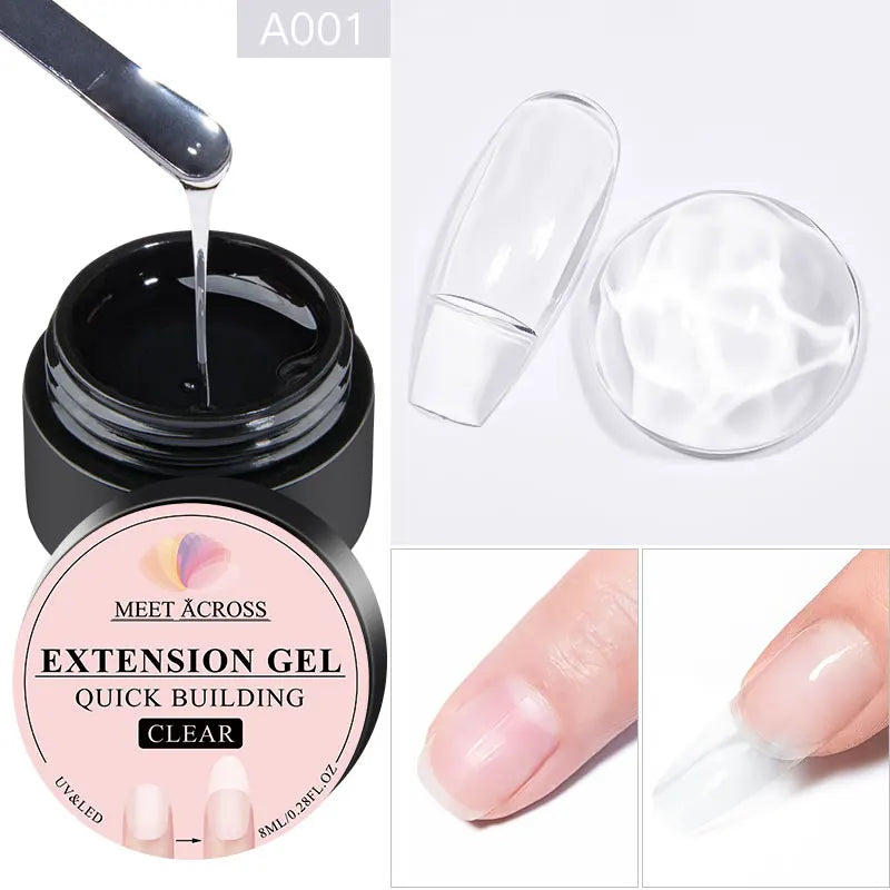 MEET ACROSS 8ml Sparkly Sequins Gel Nail Polish Pink Gold Silver Glitter Semi Permanent UV Nail Art Gel Varnish Manicure Design