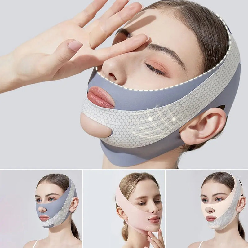 New Adjustable Face Sculpting Sleep Mask Breathable Elastic Lifting Tightening Mask Skin Care Slimming Strap Chin Up Mask Woman