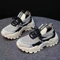 New spring and autumn ladies flying woven breathable sports shoes simple and comfortable platform daddy shoes casual shoes
