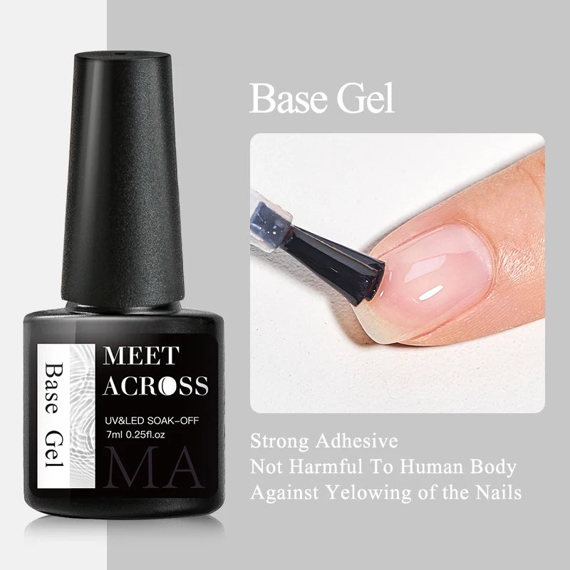MEET ACROSS 8ml Sparkly Sequins Gel Nail Polish Pink Gold Silver Glitter Semi Permanent UV Nail Art Gel Varnish Manicure Design