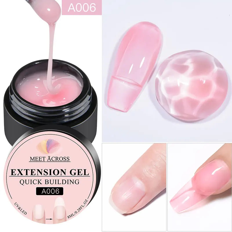 MEET ACROSS 8ml Sparkly Sequins Gel Nail Polish Pink Gold Silver Glitter Semi Permanent UV Nail Art Gel Varnish Manicure Design